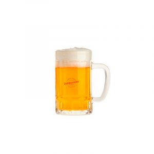 Jarra de cerveza personalizada con logotipo a un color